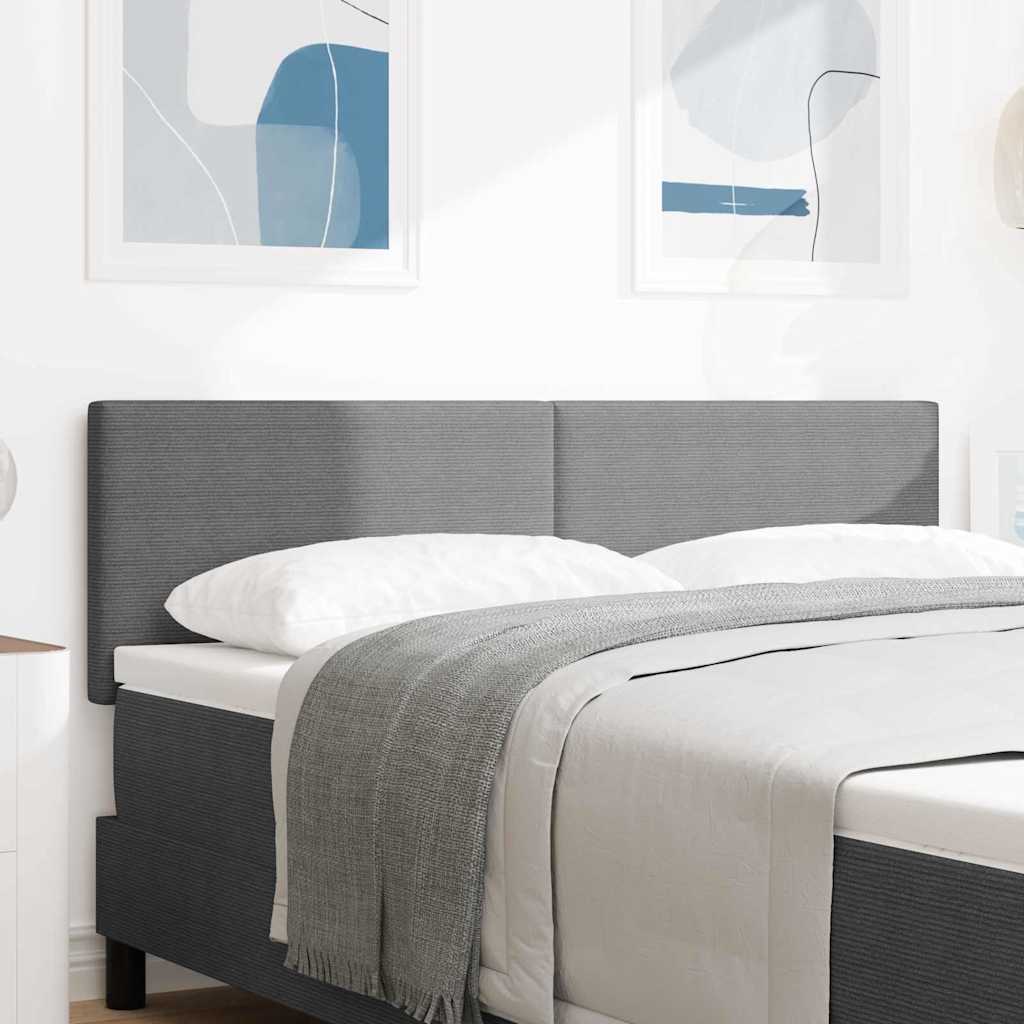 LED sengegavl med LED-lysstrimler Lysegrå 144 cm Velourstof