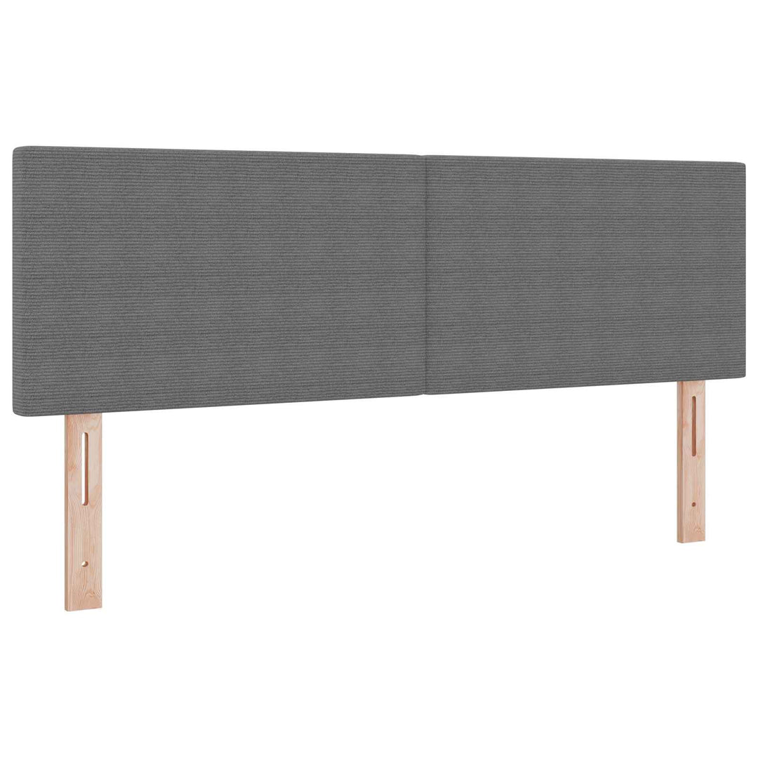 LED sengegavl med LED-lysstrimler Lysegrå 144 cm Velourstof