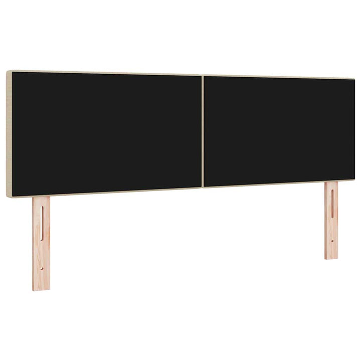 LED sengegavl med LED-lysstrimler Grågrøn 144 cm Velourstof