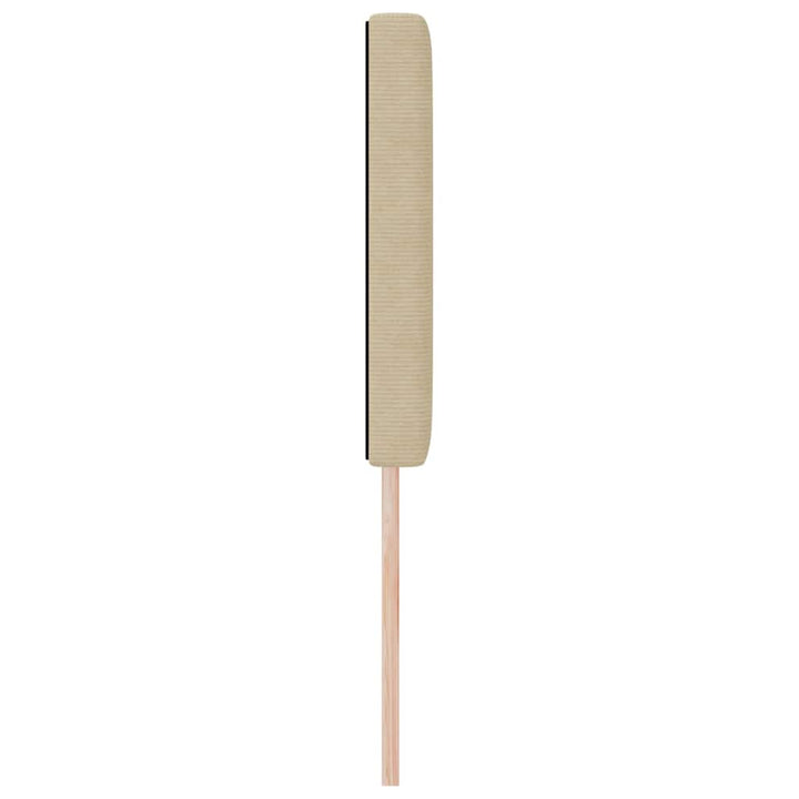 LED sengegavl med LED-lysstrimler Grågrøn 144 cm Velourstof