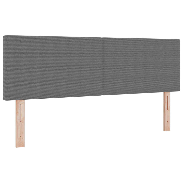 LED sengegavl med LED-lysstrimler Lysegrå 160 cm Velourstof