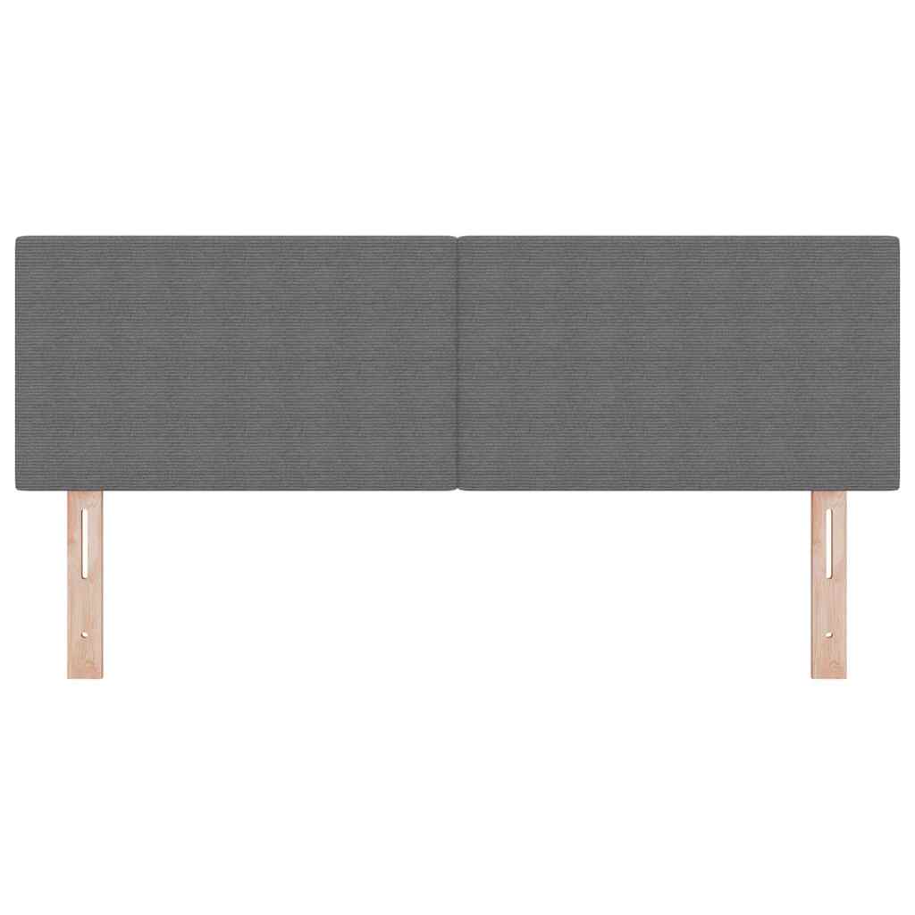 LED sengegavl med LED-lysstrimler Lysegrå 160 cm Velourstof