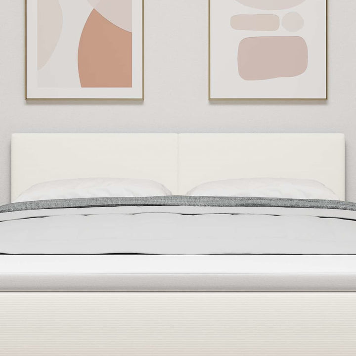 LED sengegavl med LED-lysstrimler Creme 160 cm Velourstof