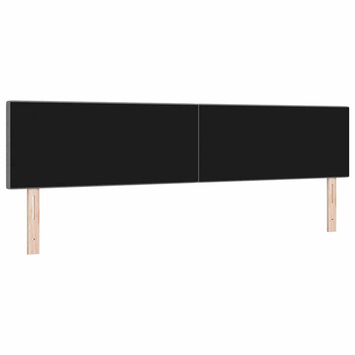 LED sengegavl med LED-lysstrimler Lysegrå 200 cm Velourstof