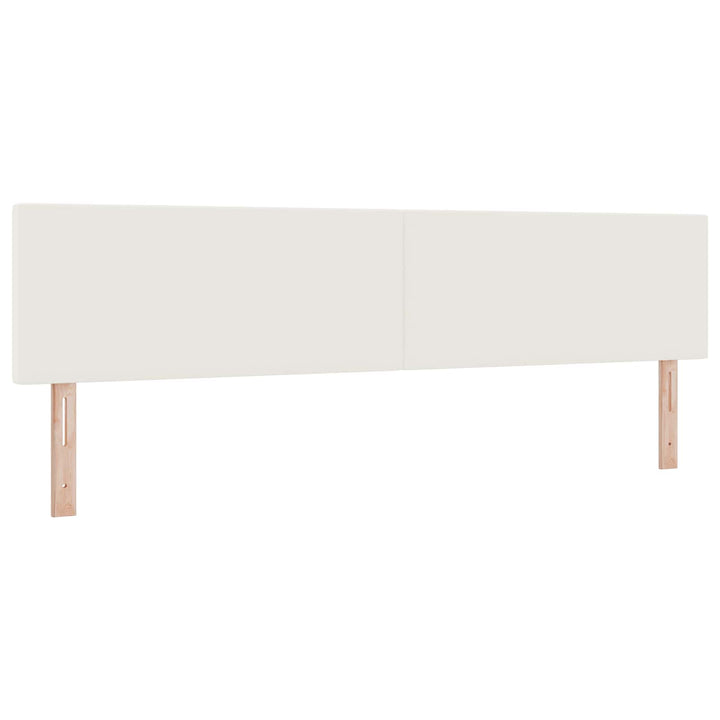 LED sengegavl med LED-lysstrimler Creme 200 cm Velourstof