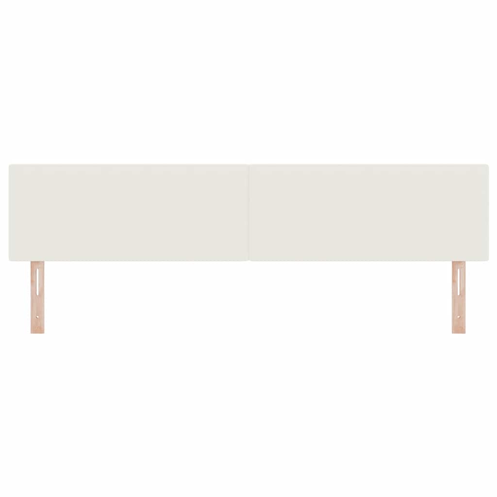 LED sengegavl med LED-lysstrimler Creme 200 cm Velourstof