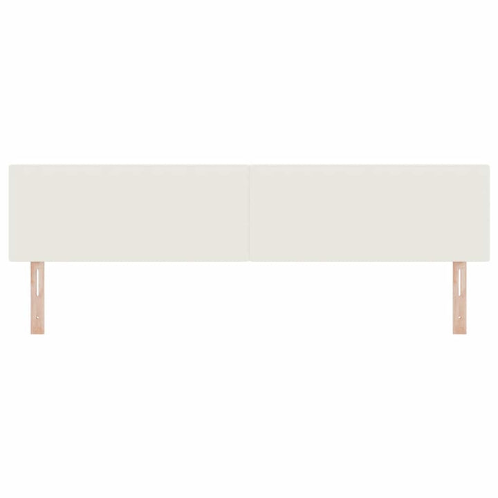 LED sengegavl med LED-lysstrimler Creme 200 cm Velourstof