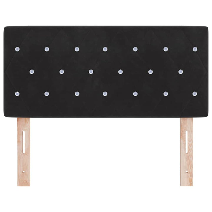 LED sengegavl med LED-lysstrimler Sort 90 cm Fløjl