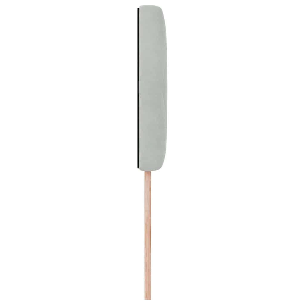 LED sengegavl med LED-lysstrimler Lysegrå 100 cm Fløjl