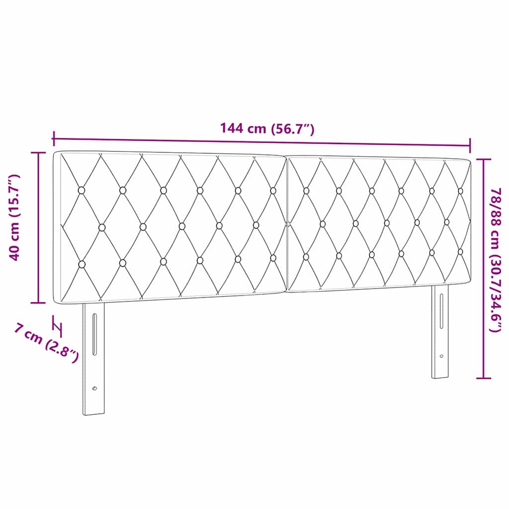 LED sengegavl med LED-lysstrimler Lyserød 144 cm Fløjl