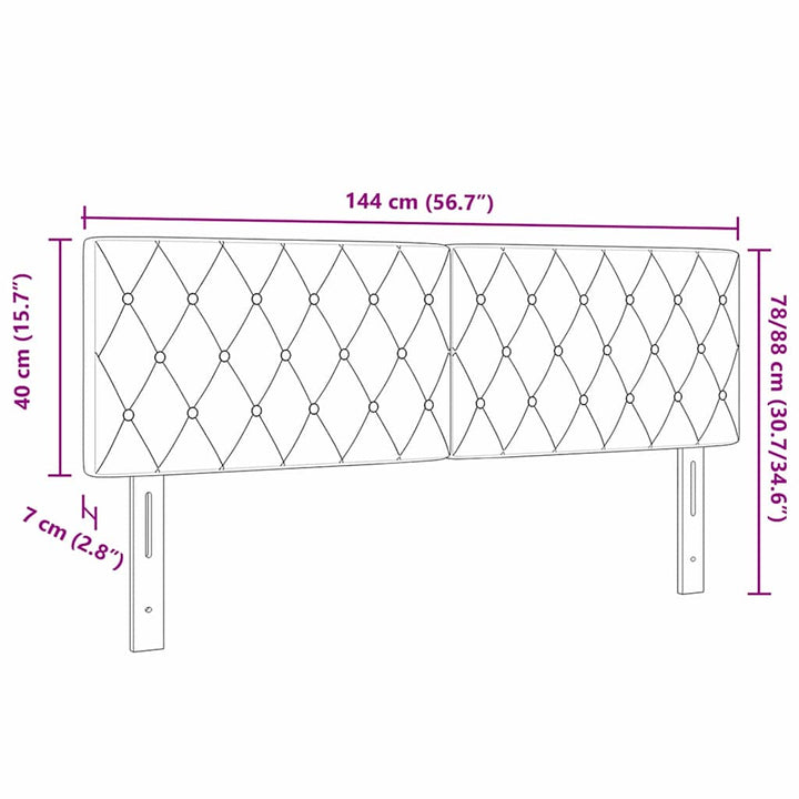 LED sengegavl med LED-lysstrimler Lyserød 144 cm Fløjl