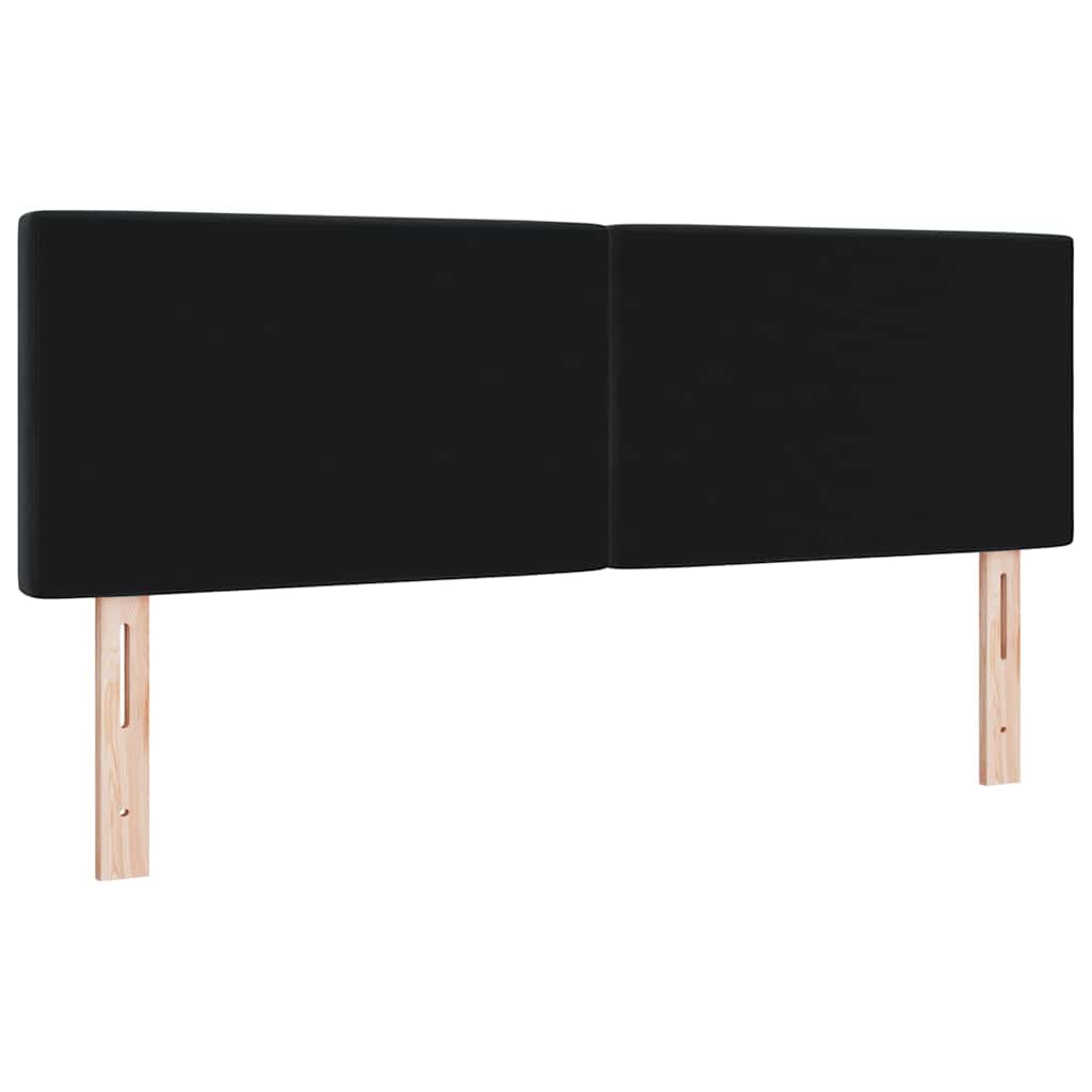 LED sengegavl med LED-lysstrimler Sort 160 cm Fløjl