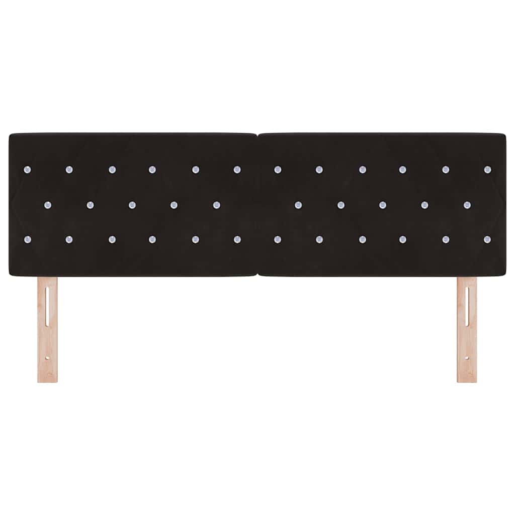 LED sengegavl med LED-lysstrimler Sort 160 cm Fløjl