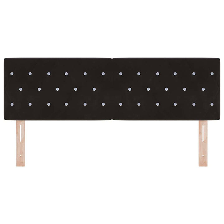 LED sengegavl med LED-lysstrimler Sort 160 cm Fløjl