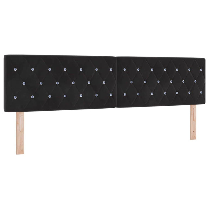 LED sengegavl med LED-lysstrimler Sort 180 cm Fløjl