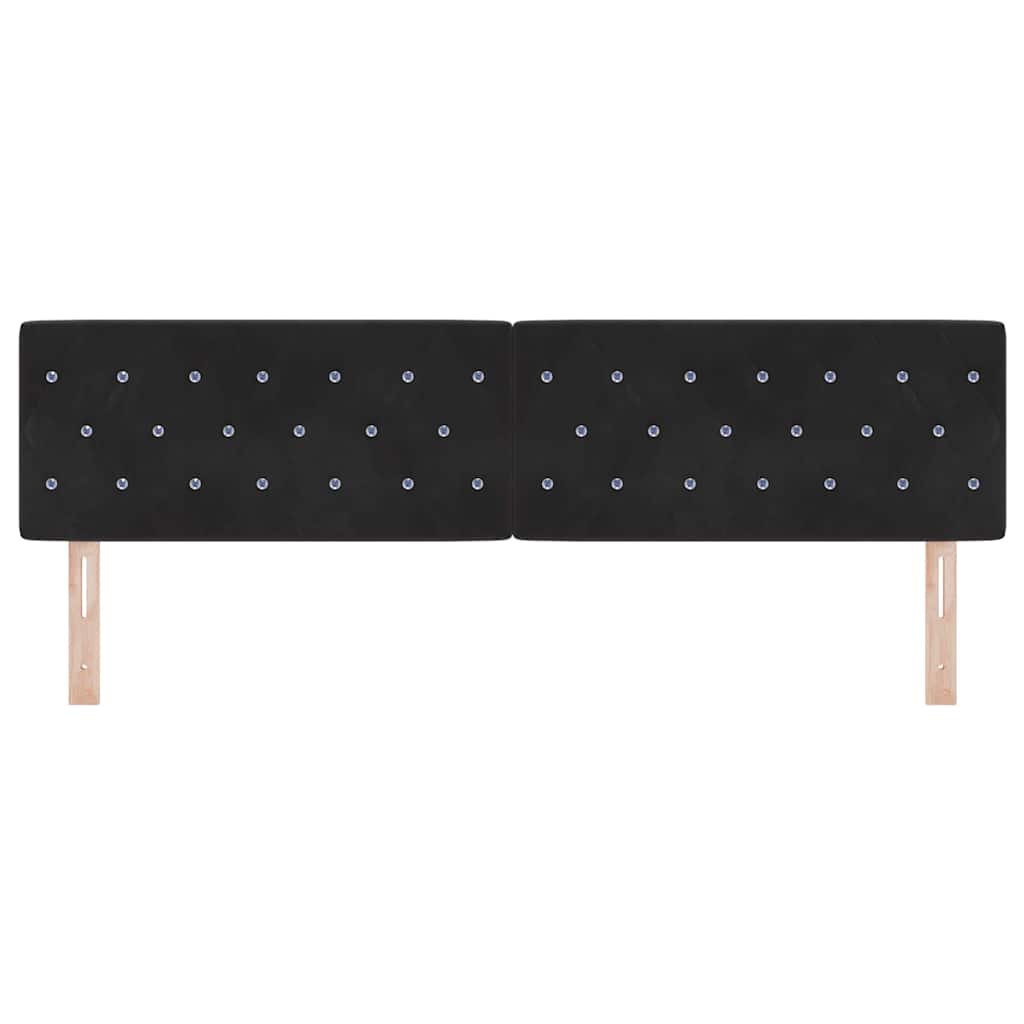 LED sengegavl med LED-lysstrimler Sort 180 cm Fløjl