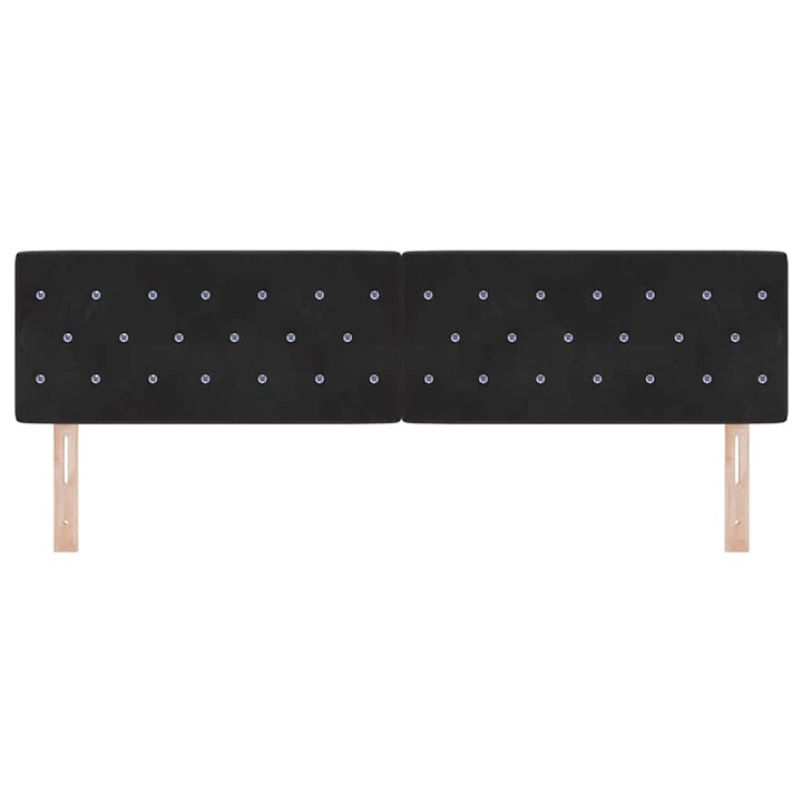 LED sengegavl med LED-lysstrimler Sort 180 cm Fløjl