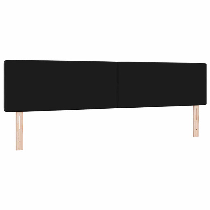 LED sengegavl med LED-lysstrimler Sort 200 cm Fløjl