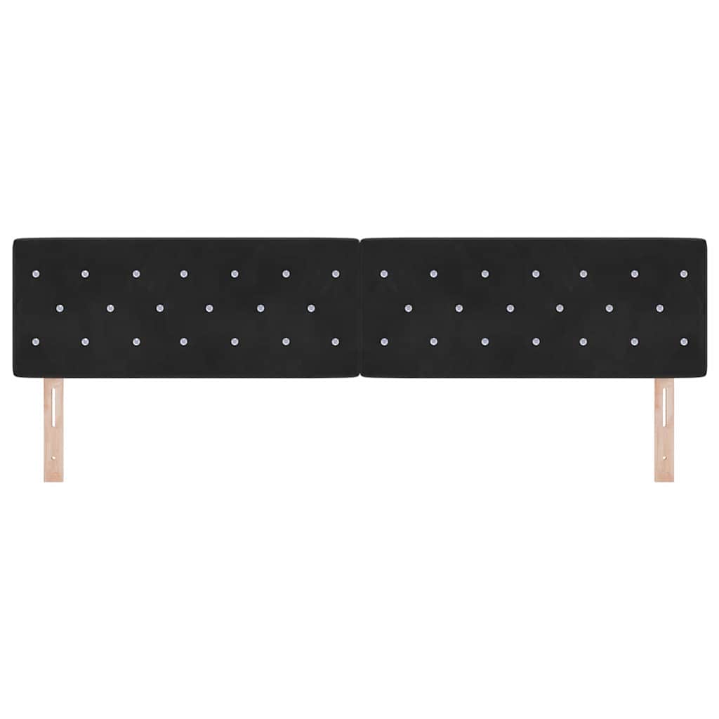 LED sengegavl med LED-lysstrimler Sort 200 cm Fløjl