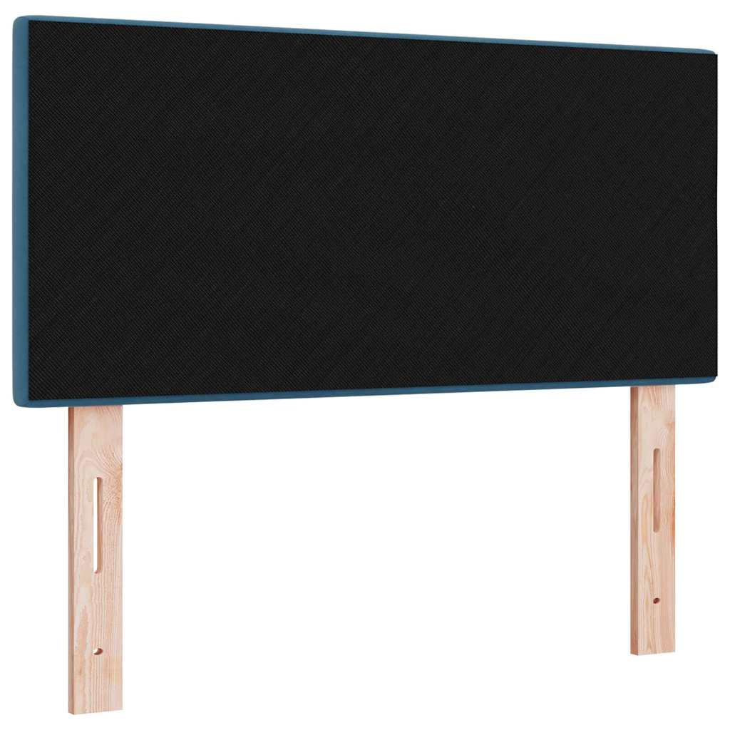 LED sengegavl med LED-lysstrimler Blå 80 cm Fløjl
