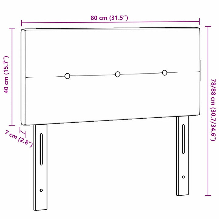 LED sengegavl med LED-lysstrimler Lyserød 80 cm Fløjl
