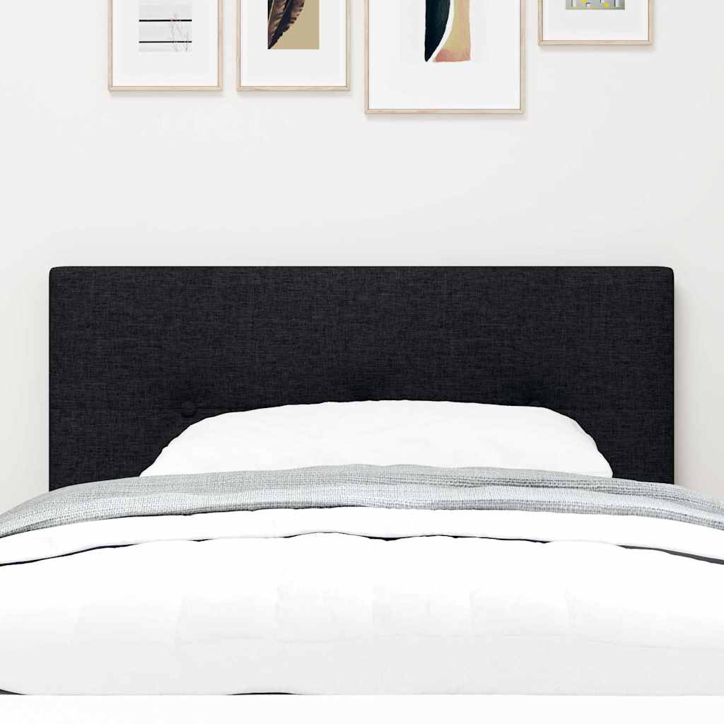 LED sengegavl med LED-lysstrimler Sort 90 cm Stof