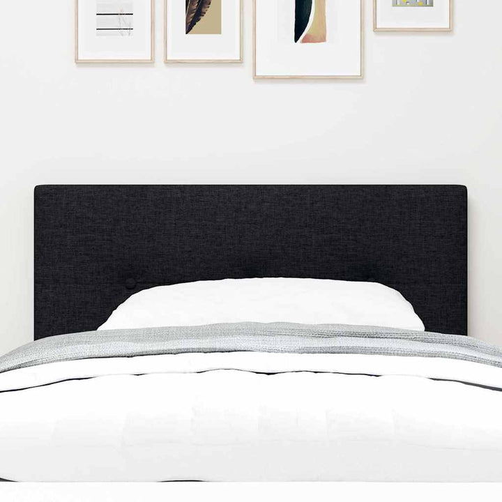 LED sengegavl med LED-lysstrimler Sort 90 cm Stof