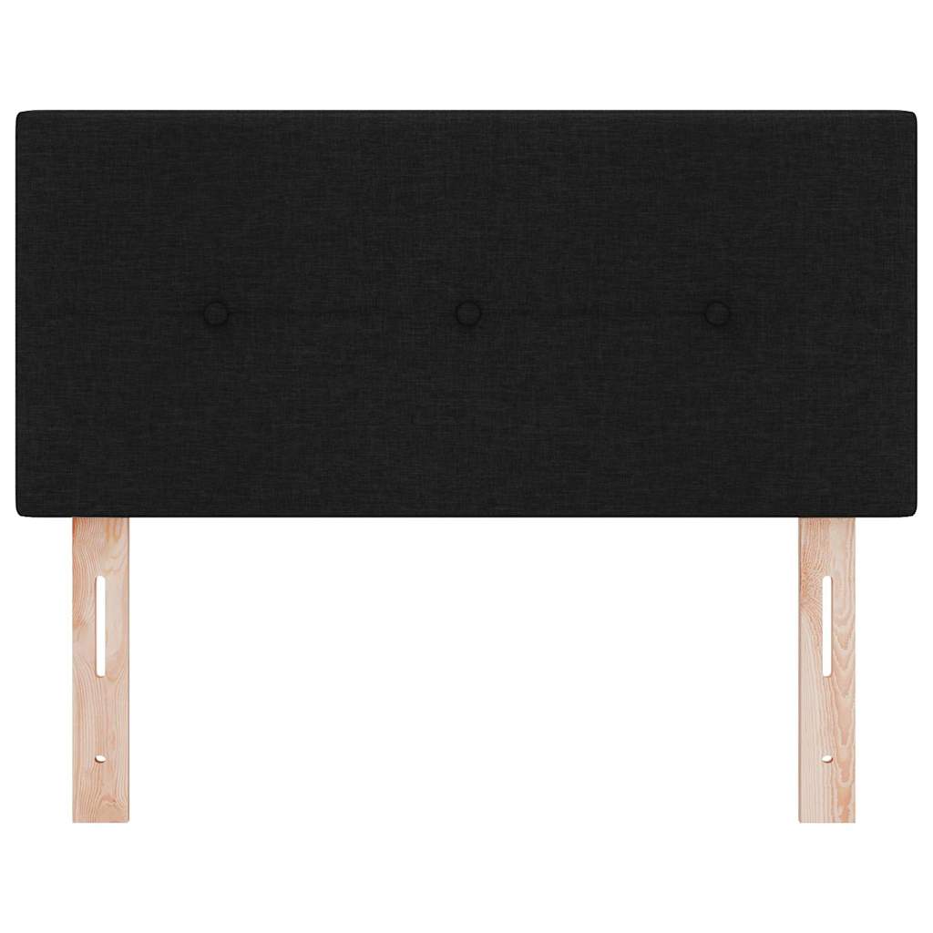 LED sengegavl med LED-lysstrimler Sort 90 cm Stof