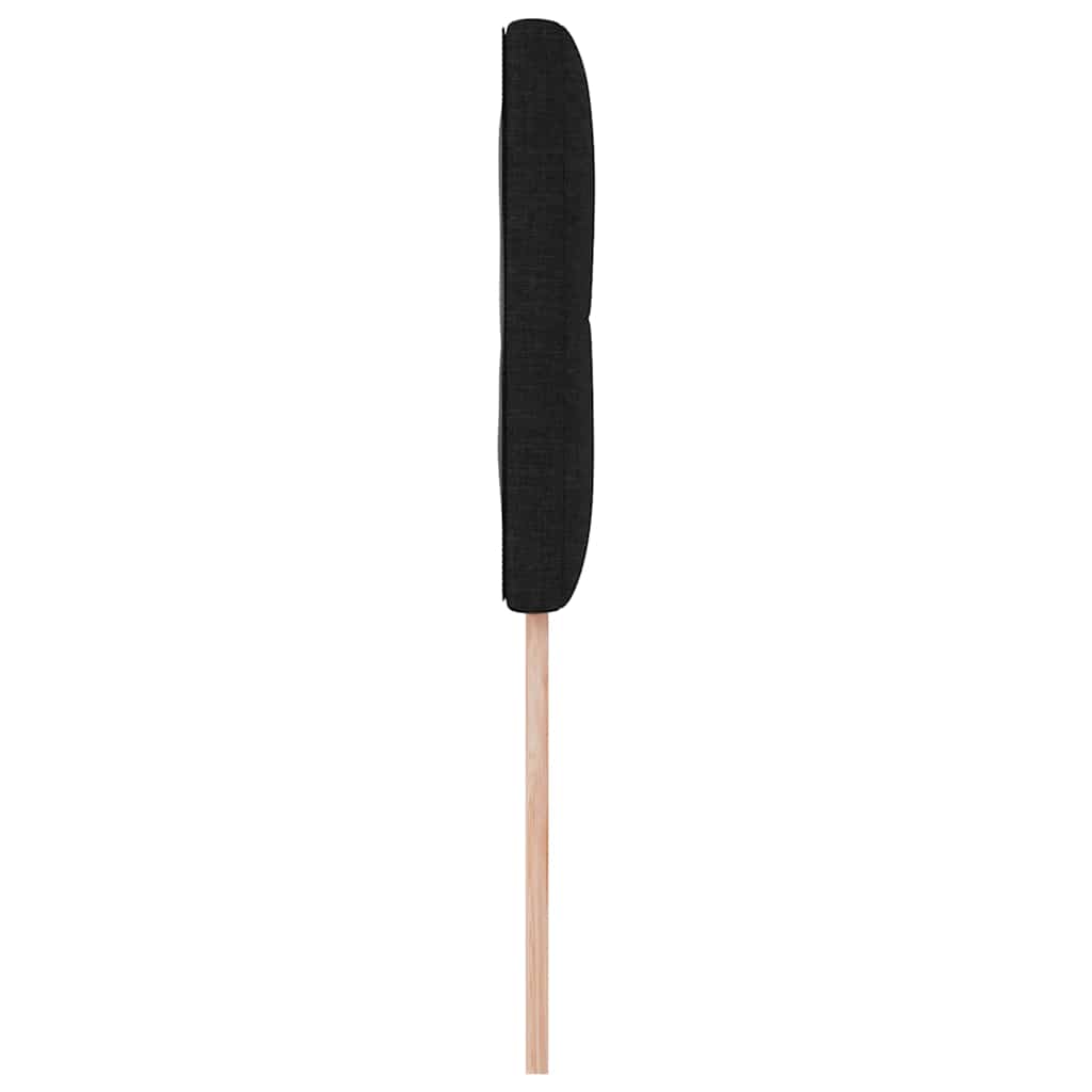 LED sengegavl med LED-lysstrimler Sort 90 cm Stof