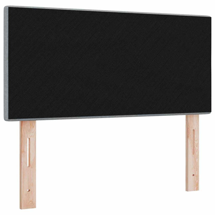LED sengegavl med LED-lysstrimler Lysegrå 100 cm Stof