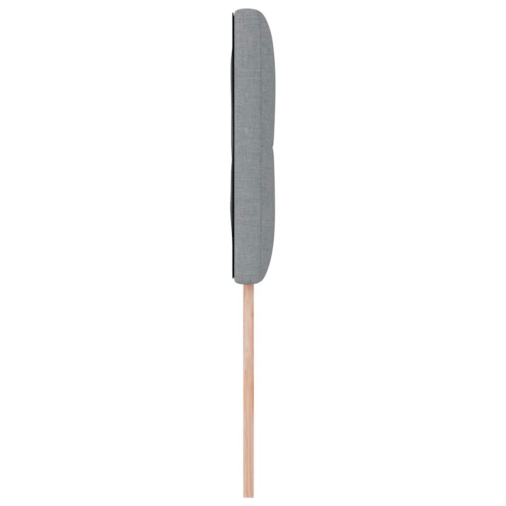 LED sengegavl med LED-lysstrimler Lysegrå 100 cm Stof