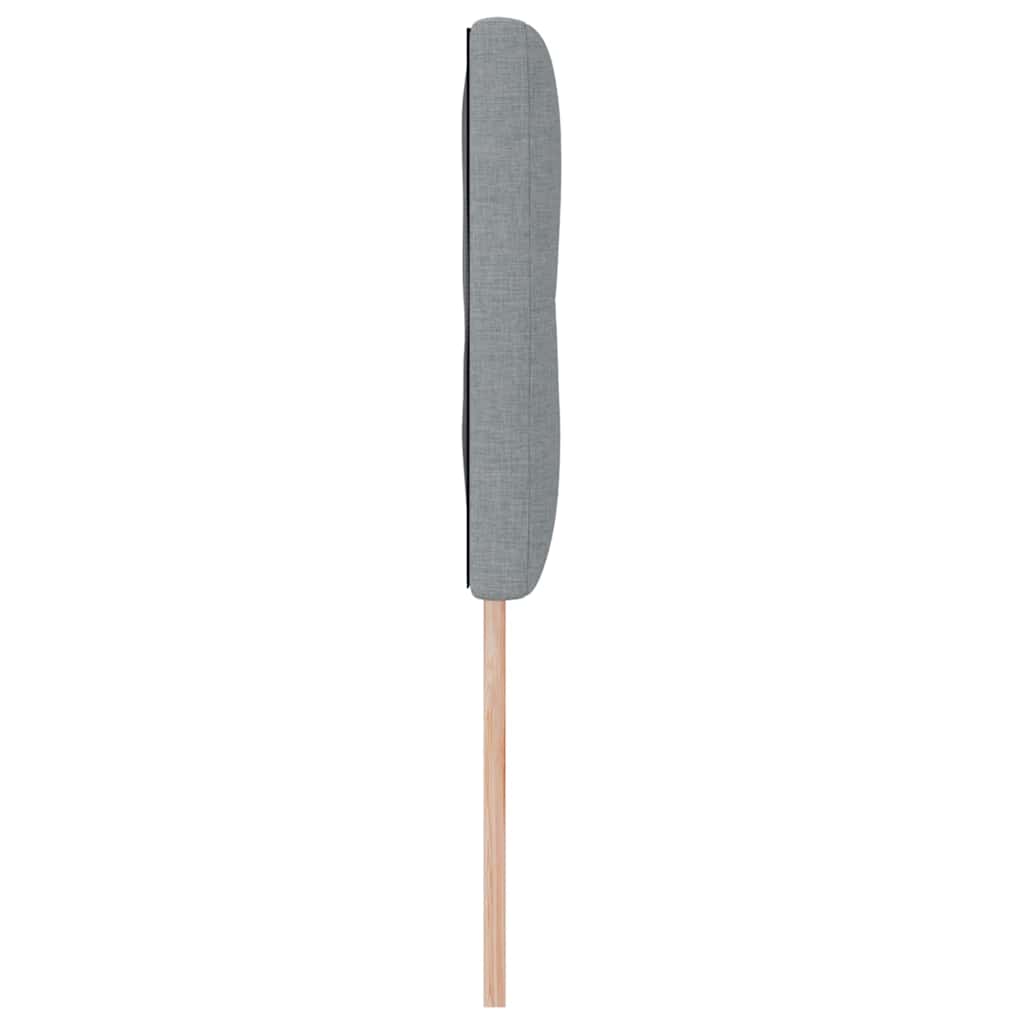 LED sengegavl med LED-lysstrimler Lysegrå 144 cm Stof
