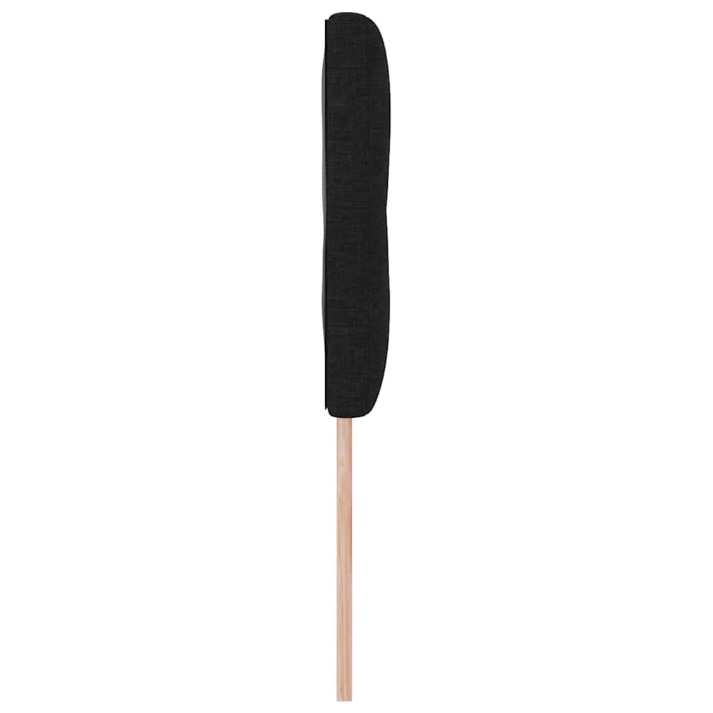 LED sengegavl med LED-lysstrimler Sort 144 cm Stof