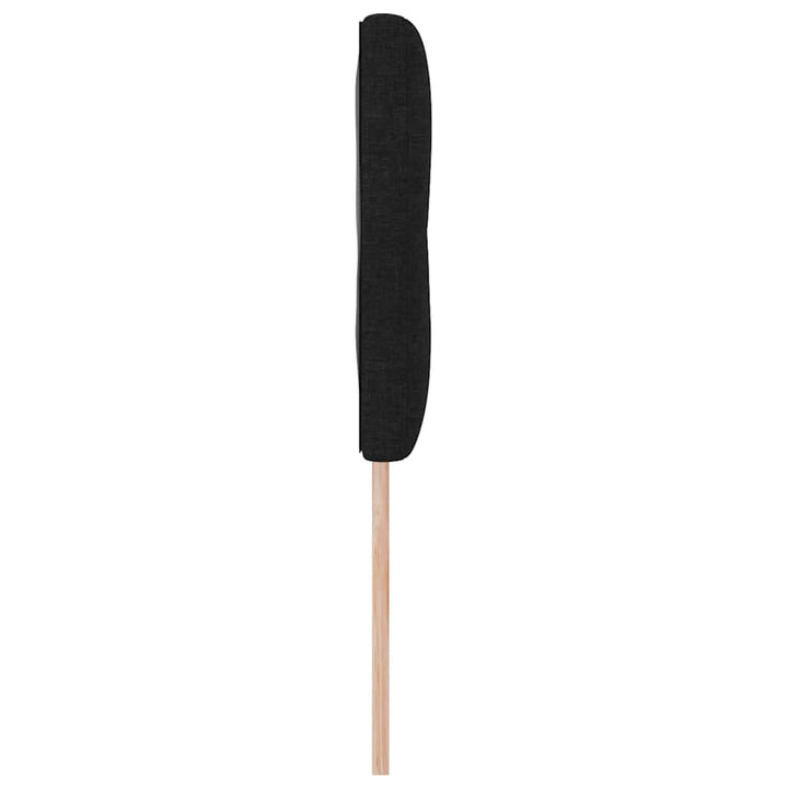 LED sengegavl med LED-lysstrimler Sort 144 cm Stof