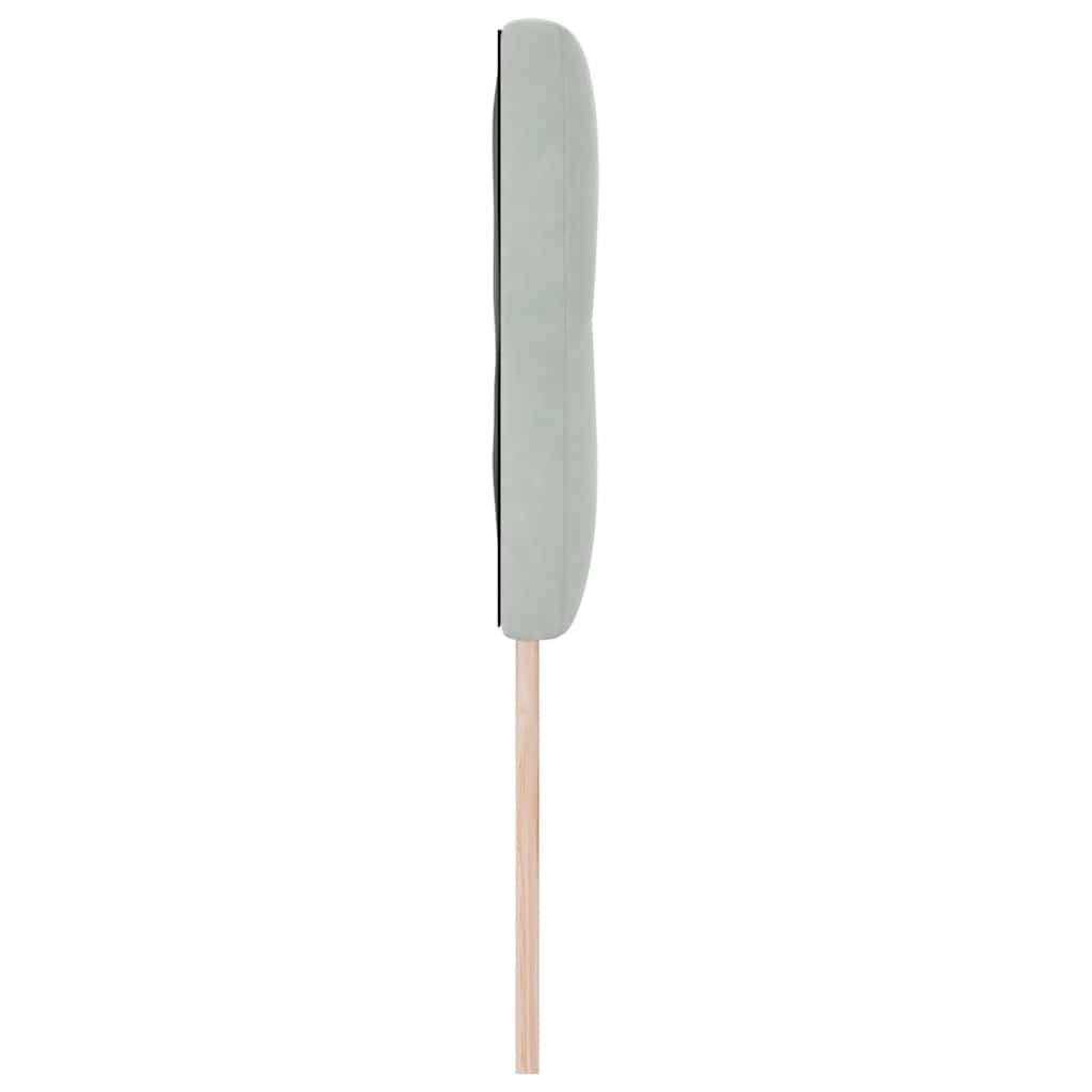 LED sengegavl med LED-lysstrimler Lysegrå 144 cm Fløjl