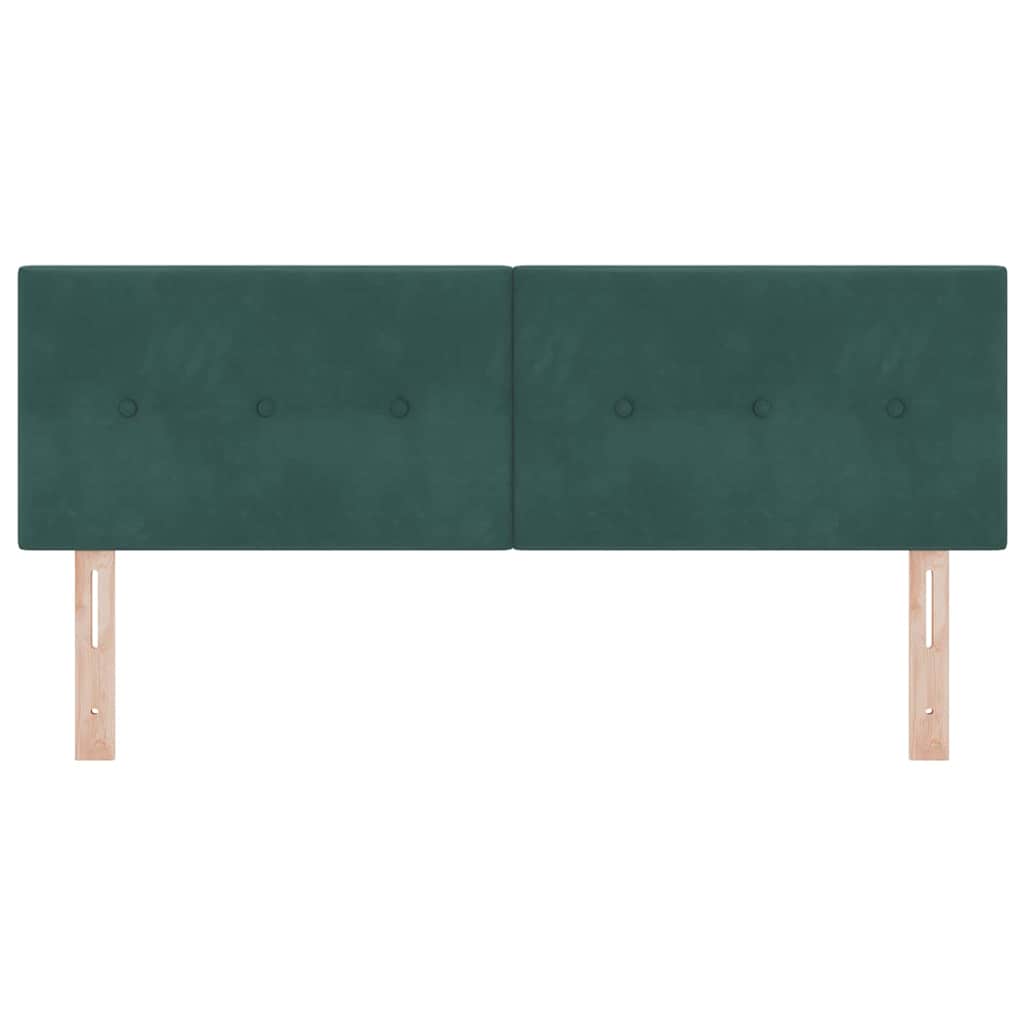 LED sengegavl med LED-lysstrimler Grøn 144 cm Fløjl
