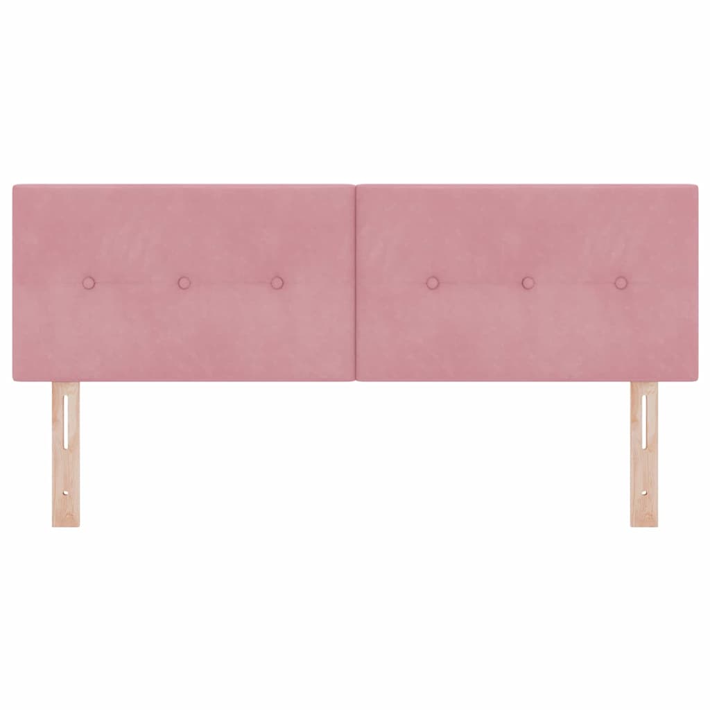 LED sengegavl med LED-lysstrimler Lyserød 144 cm Fløjl