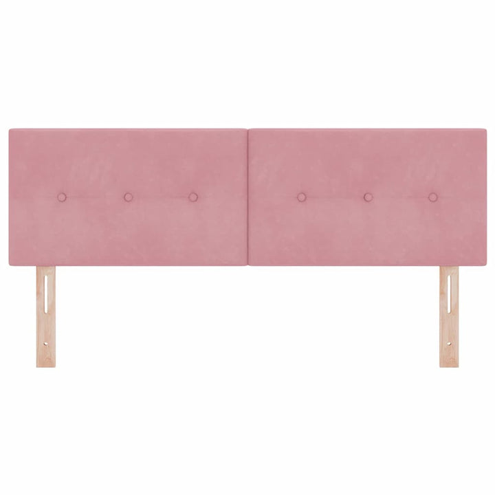 LED sengegavl med LED-lysstrimler Lyserød 144 cm Fløjl