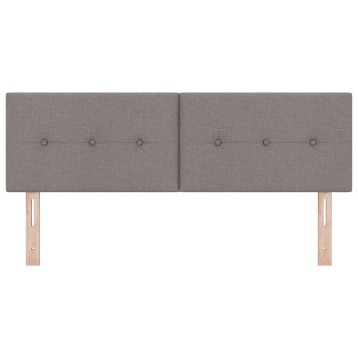 LED sengegavl med LED-lysstrimler Gråbrun 160 cm Stof