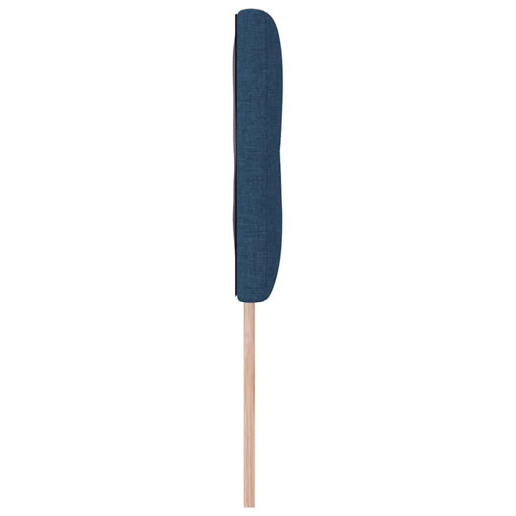 LED sengegavl med LED-lysstrimler Blå 160 cm Stof