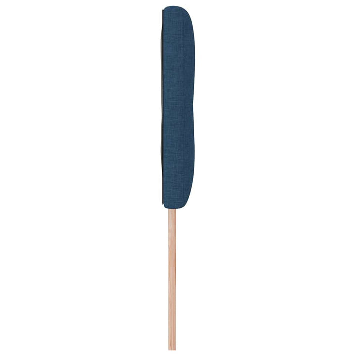 LED sengegavl med LED-lysstrimler Blå 160 cm Stof