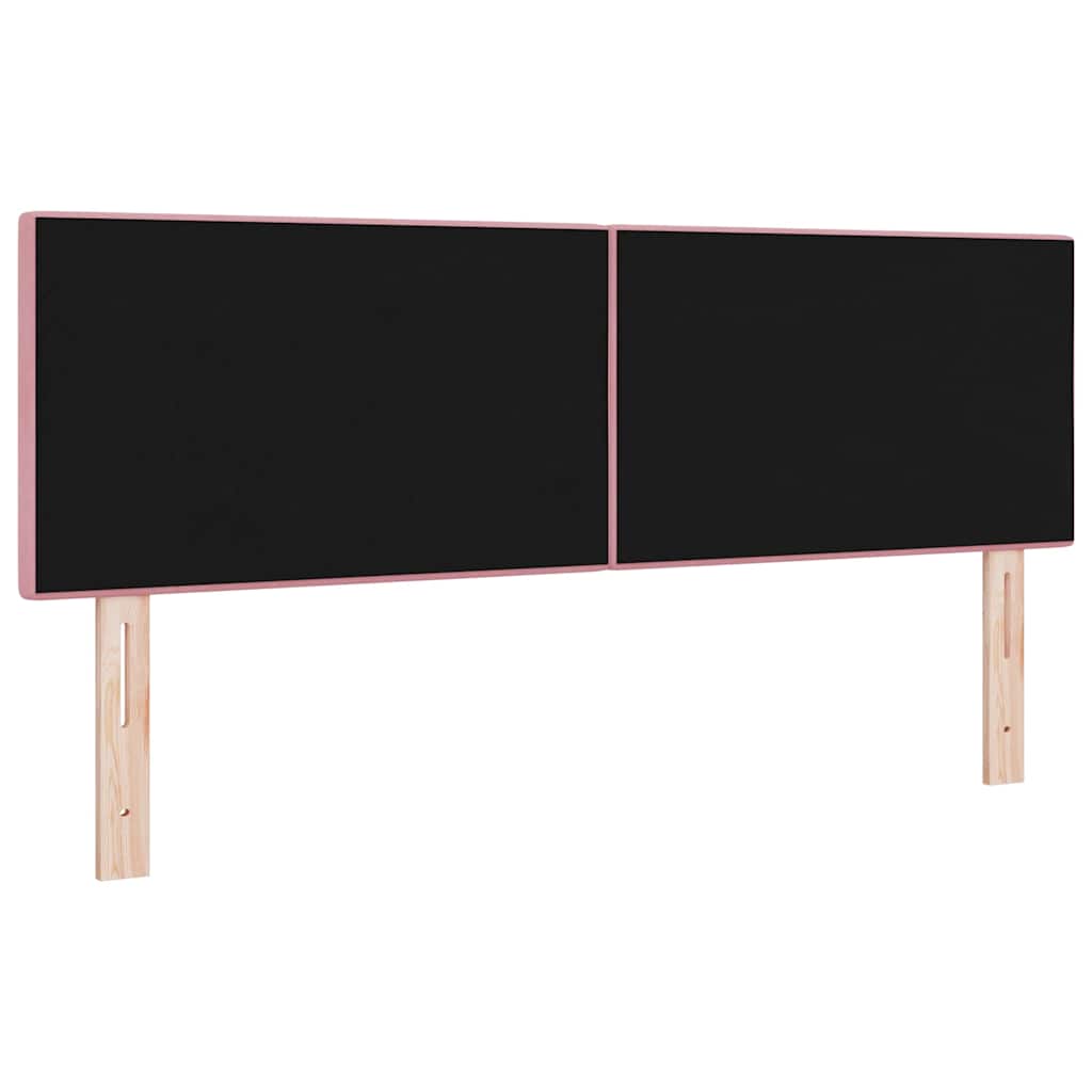LED sengegavl med LED-lysstrimler Lyserød 160 cm Fløjl
