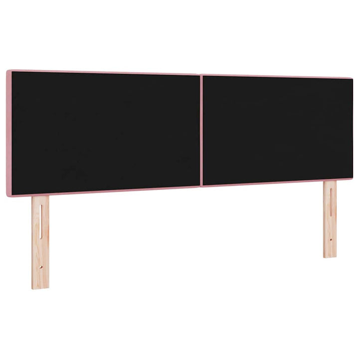 LED sengegavl med LED-lysstrimler Lyserød 160 cm Fløjl