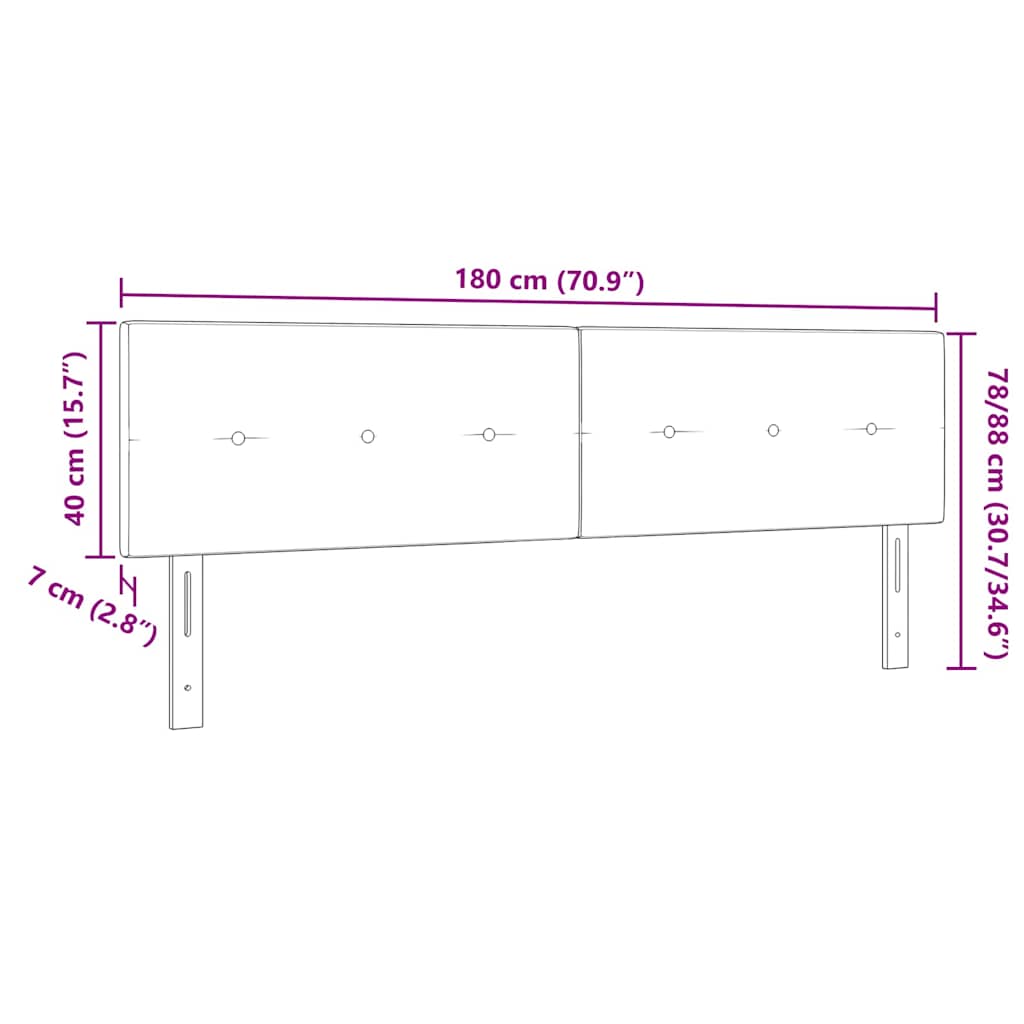 LED sengegavl med LED-lysstrimler Mørkegrå 180 cm Stof