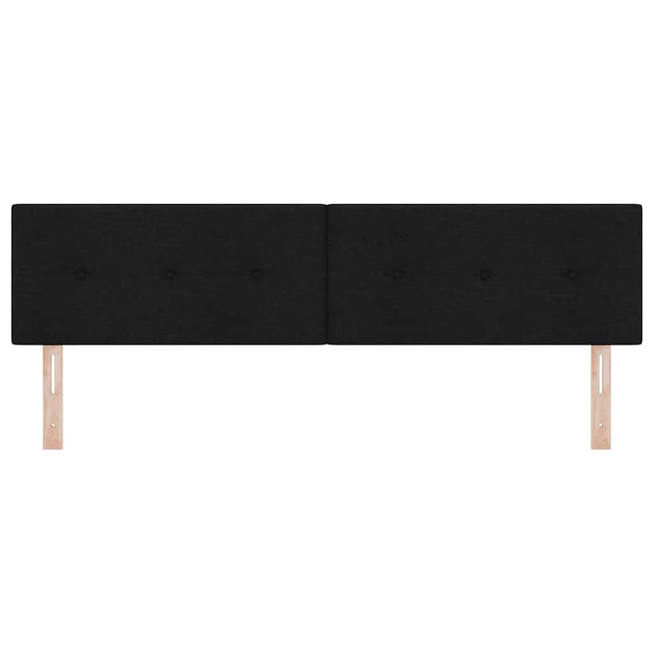 LED sengegavl med LED-lysstrimler Sort 180 cm Stof