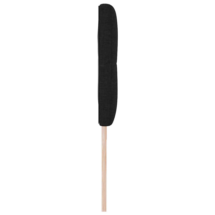 LED sengegavl med LED-lysstrimler Sort 180 cm Stof