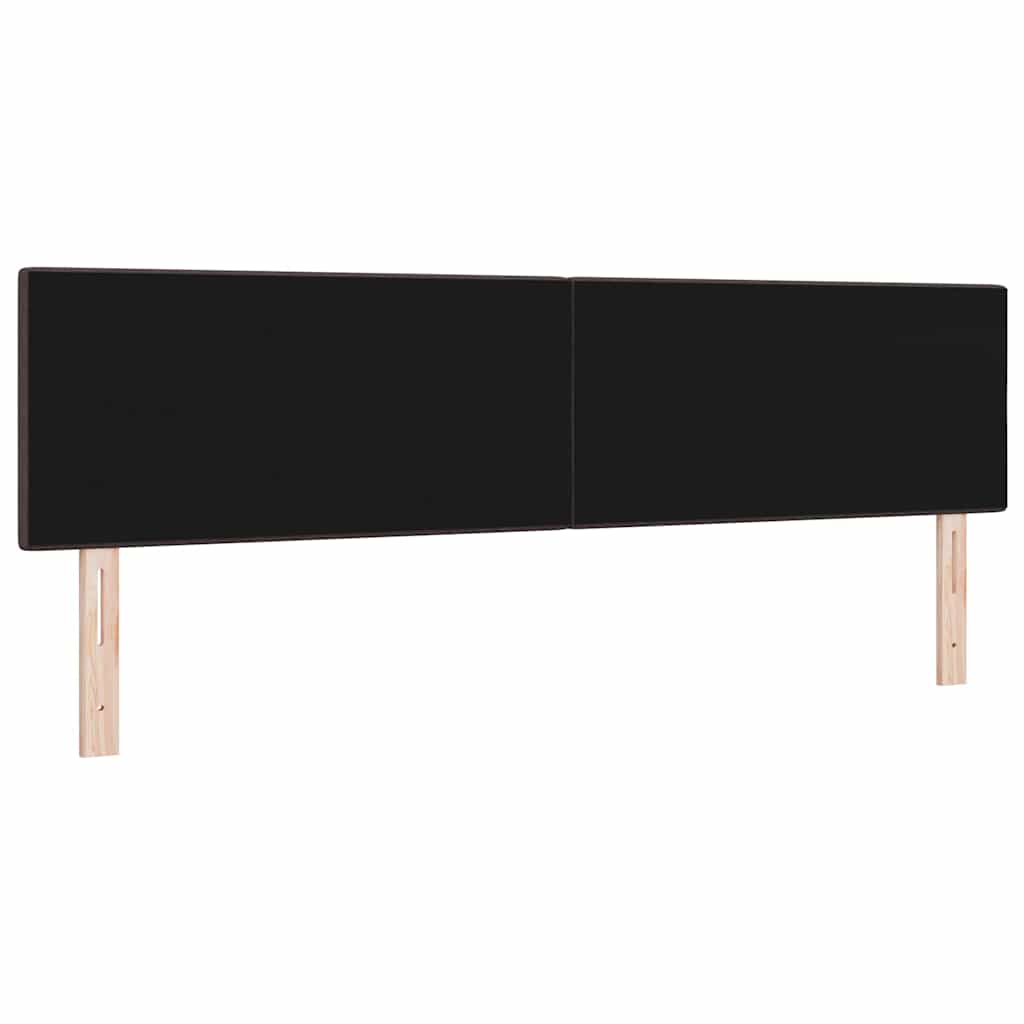 LED sengegavl med LED-lysstrimler Mørk Brun 180 cm Stof