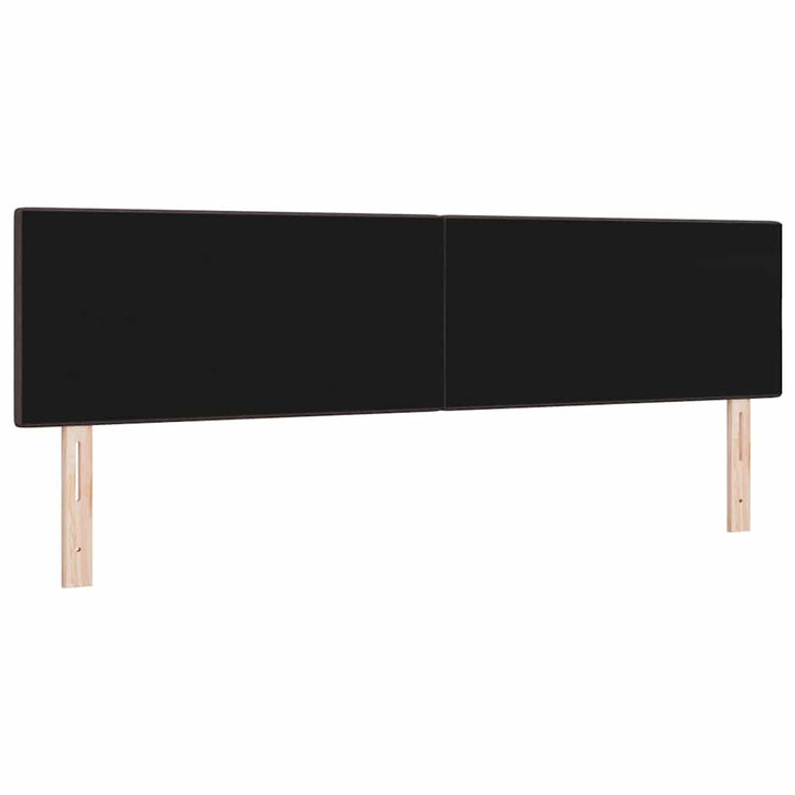 LED sengegavl med LED-lysstrimler Mørk Brun 180 cm Stof