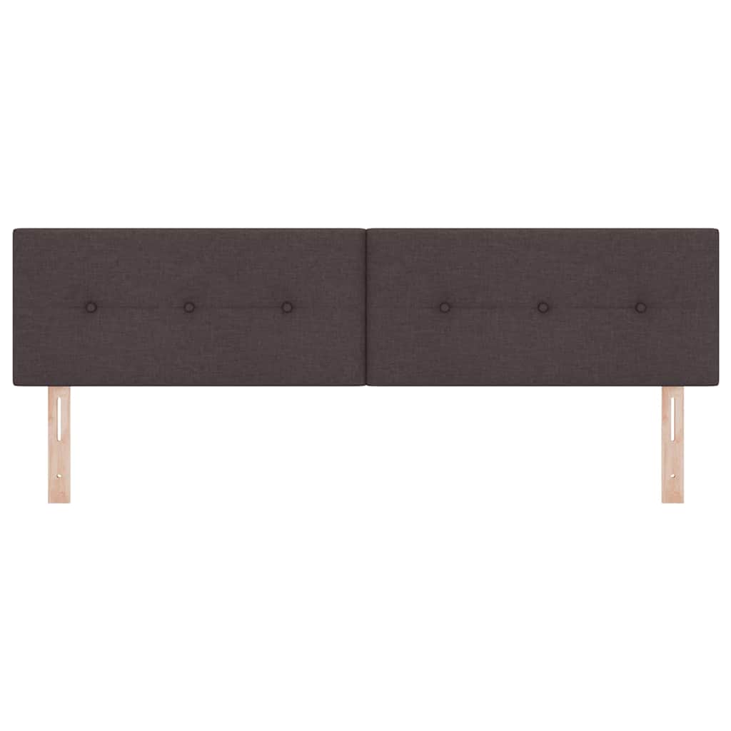LED sengegavl med LED-lysstrimler Mørk Brun 180 cm Stof