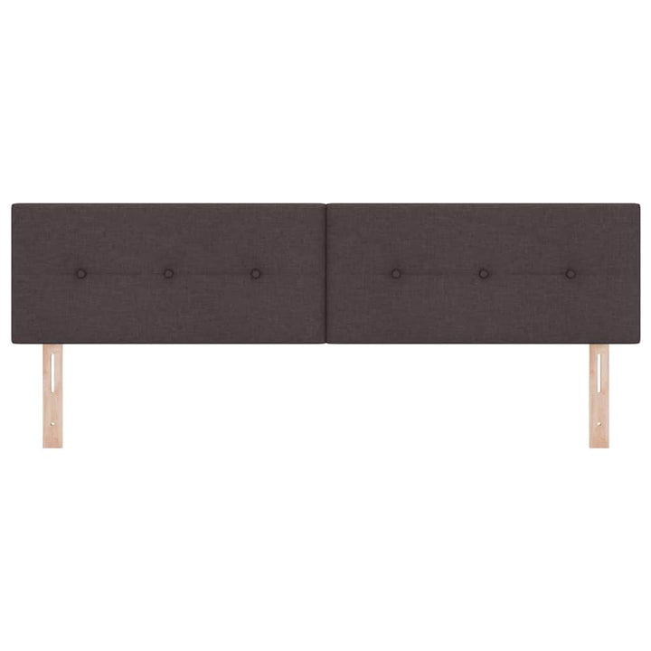 LED sengegavl med LED-lysstrimler Mørk Brun 180 cm Stof